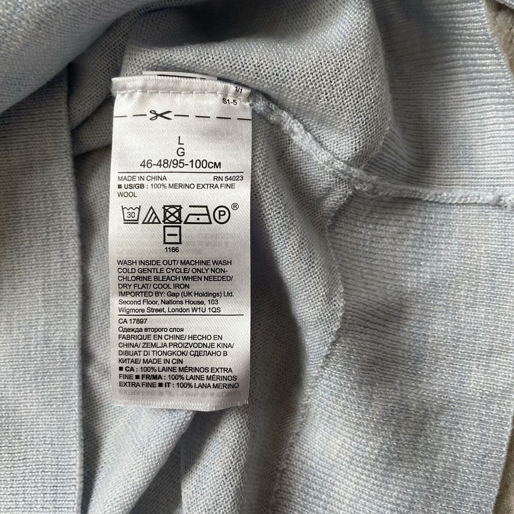 Banana Republic Washable Wool Womens Sweater Cutout Long Sleeve Blue Large NWT - Picture 8 of 8